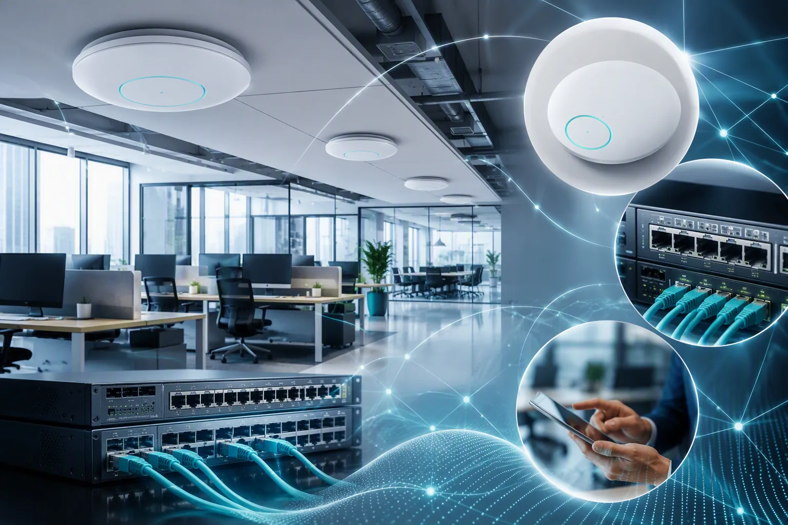 Professional managed IT services team and technology environment